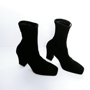 VANESSA NOEL Suede Sock Booties